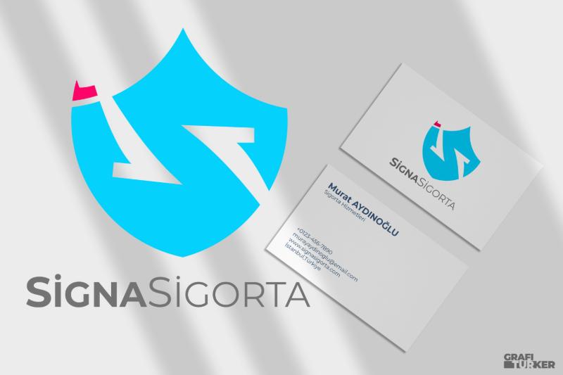 güven(kalkan),tick(başarı),kırmızı mesaj(iletişim) - Türker Kılınç tarafından Logo Tasarımı kategorisinde tasarlanan Signa Sigorta şirketim için logo istiyorum  tasarımı