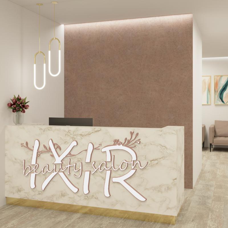 ixir güzellık salonu ( mockup) - Mustafa Dinçer tarafından Logo Tasarımı kategorisinde tasarlanan Güzellik merkezim için bir logo tasarımı istiyorum  tasarımı