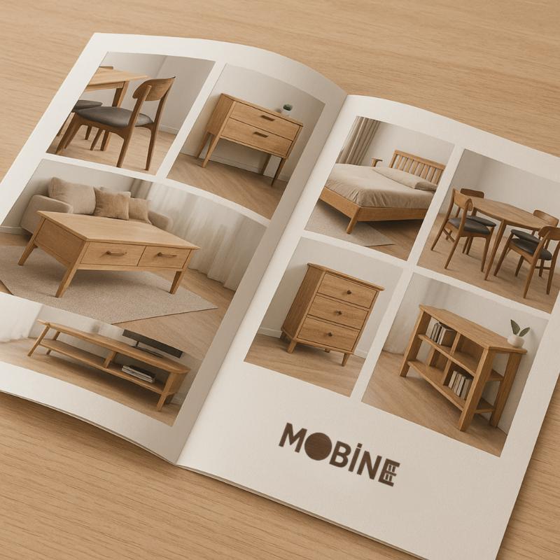 Mobine logo ve katalog - Aim Lessman tarafından Logo Tasarımı kategorisinde tasarlanan Mobilya markamız "Mobine" için özgün ve benzersiz logo tasarımı tasarımı