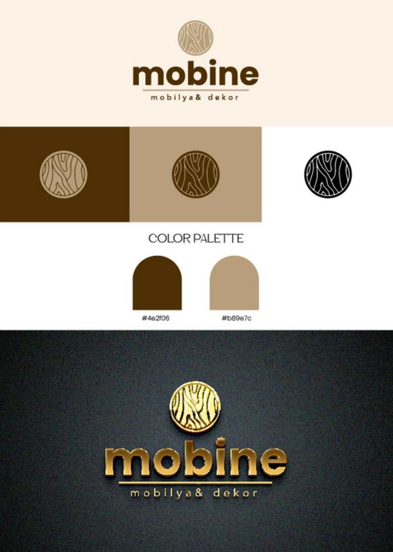 Mobine Logo Tasarım - Sema Çevik tarafından Logo Tasarımı kategorisinde tasarlanan Mobilya markamız "Mobine" için özgün ve benzersiz logo tasarımı tasarımı